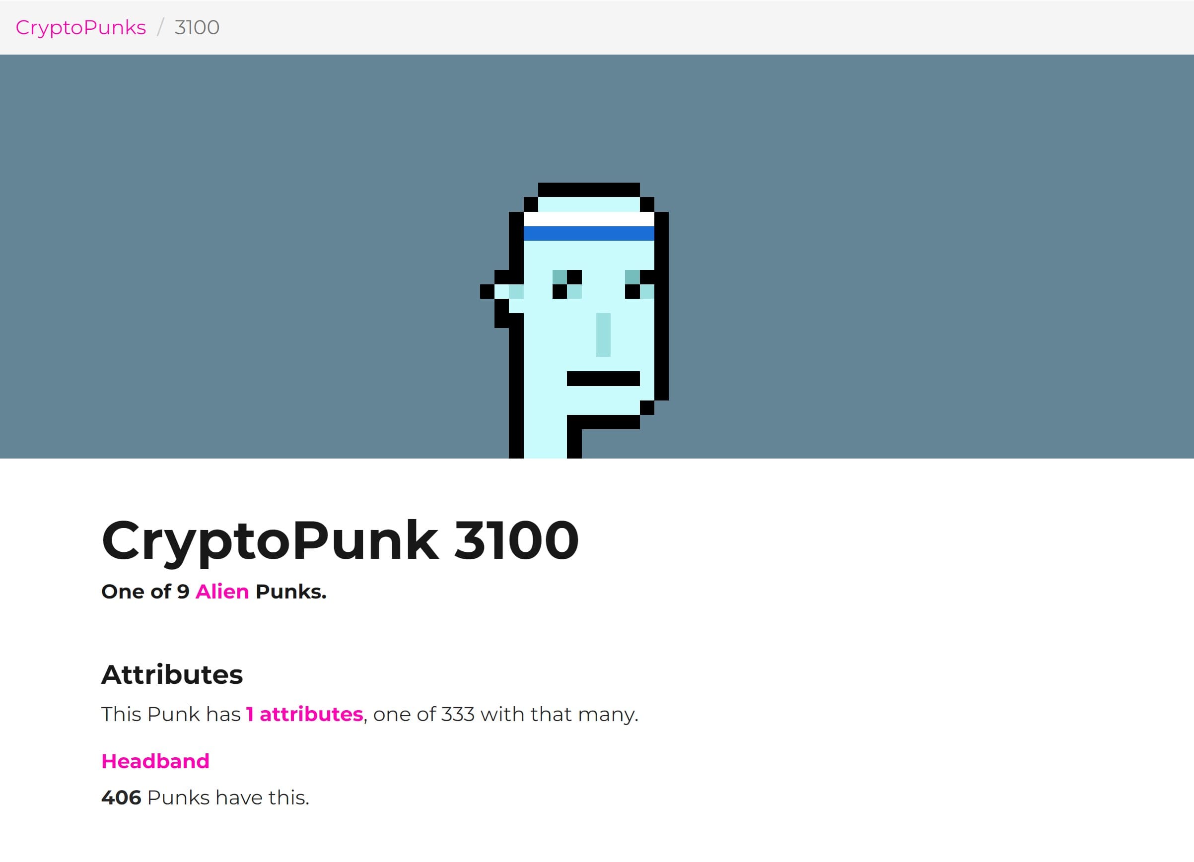 CryptoPunk #3100 – $7.58 Million